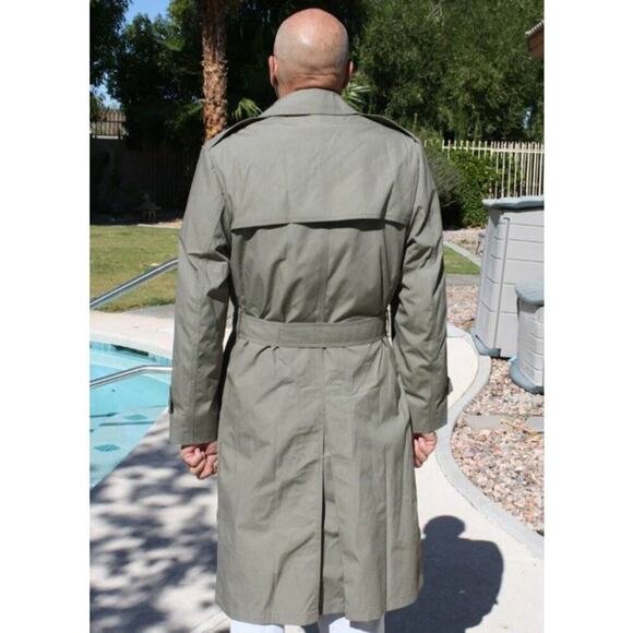 USMC All Weather Marine Trench Coat Sage Size 42S - Picture 2 of 9